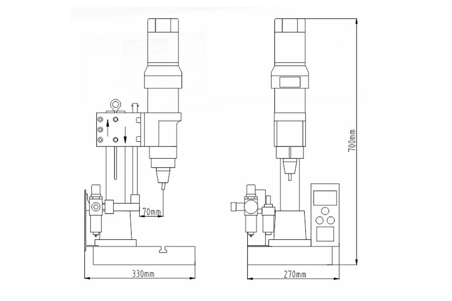 小型氣動鉚接機結(jié)構(gòu)尺寸圖